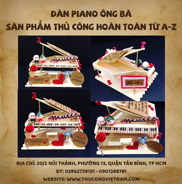 Đàn piano ông bà từ que kem